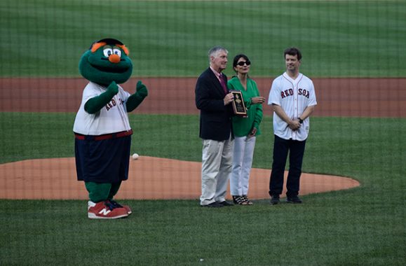David Rosenthal Throws First Pitch At Fenway