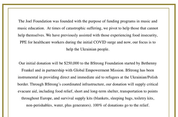 The Joel Foundation To Donate Aid For Ukrainian Refugee Relief