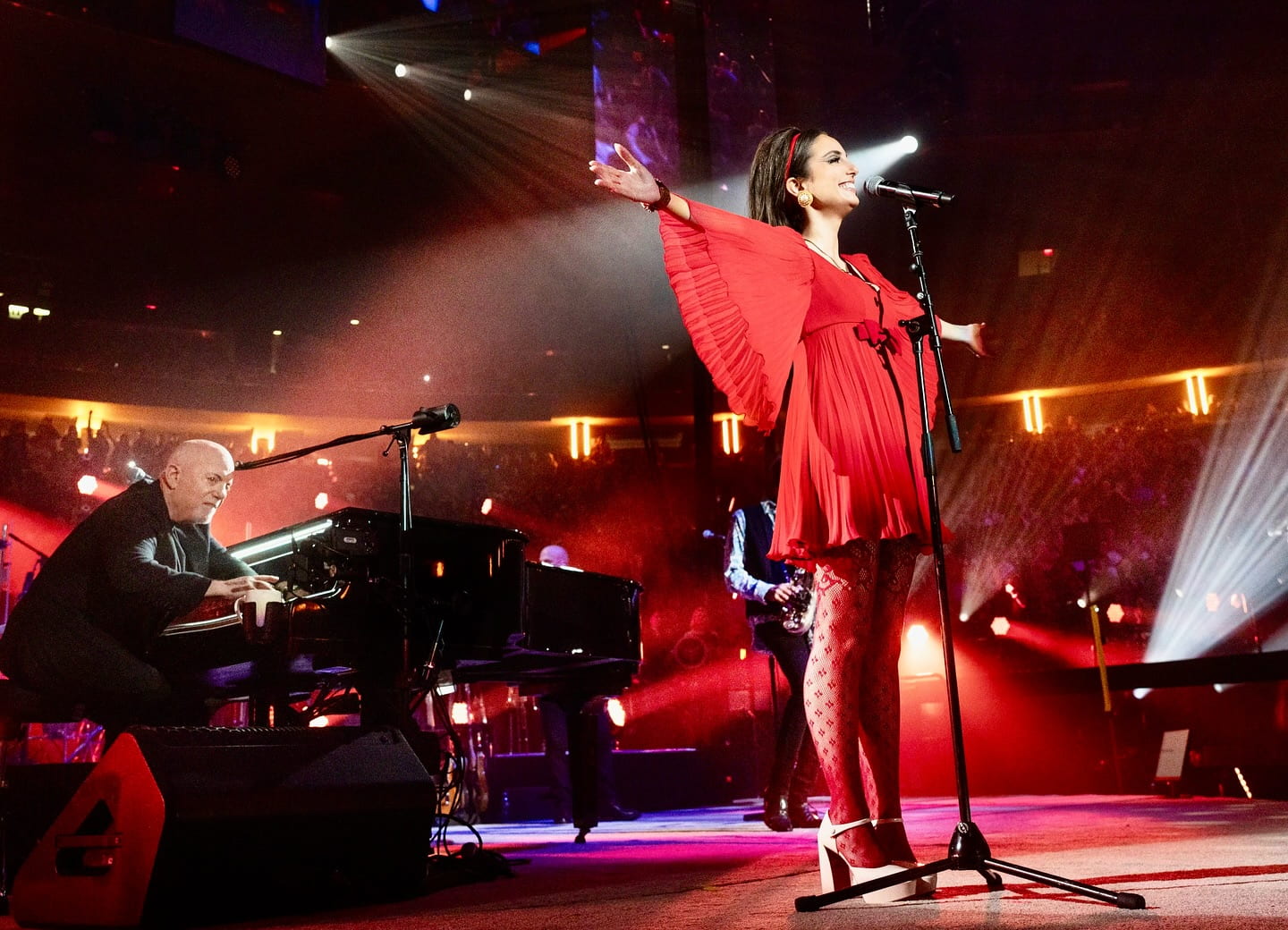Alexa Ray Joel performs with her father Billy Joel on Say Goodbye to Hollywood at Madison Square Garden February 9, 2024 (Photo by Myrna Suárez)
