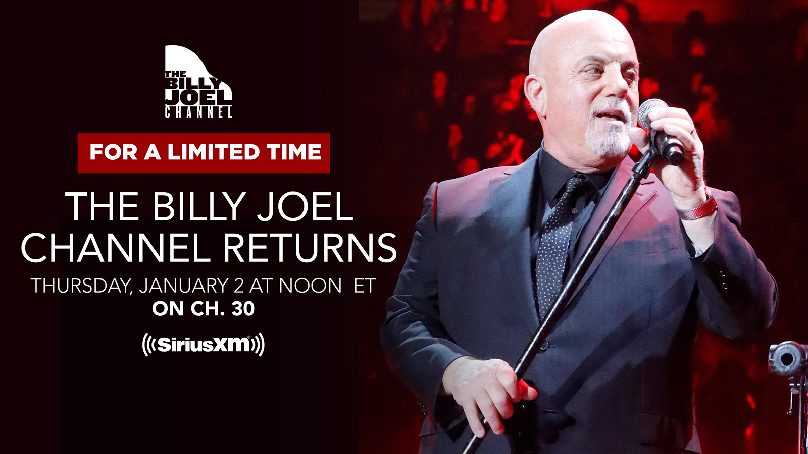 Billy Joel Returns To SiriusXM On January 2nd